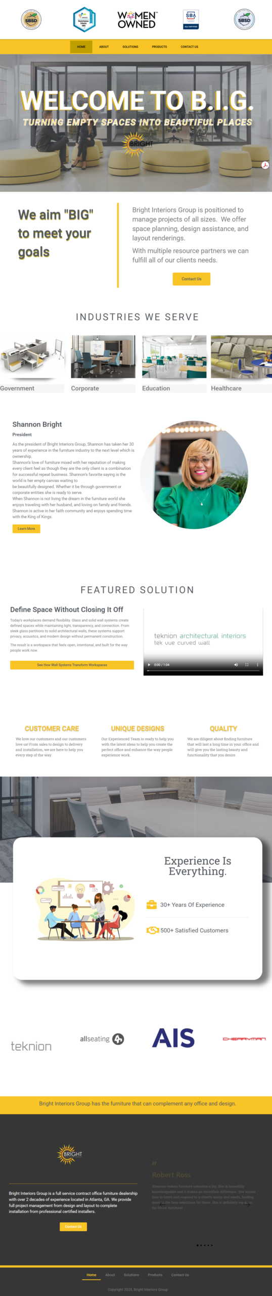 Bright Interiors Group website
