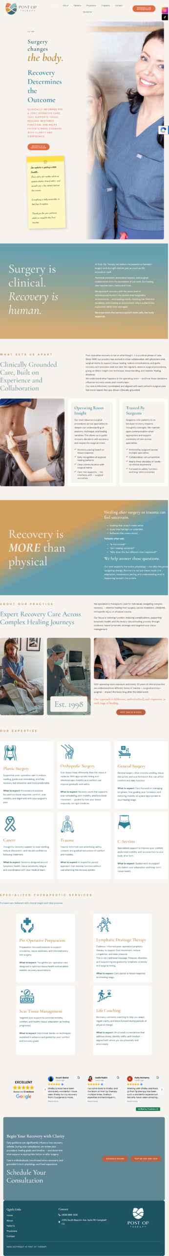 Post Op Therapy website