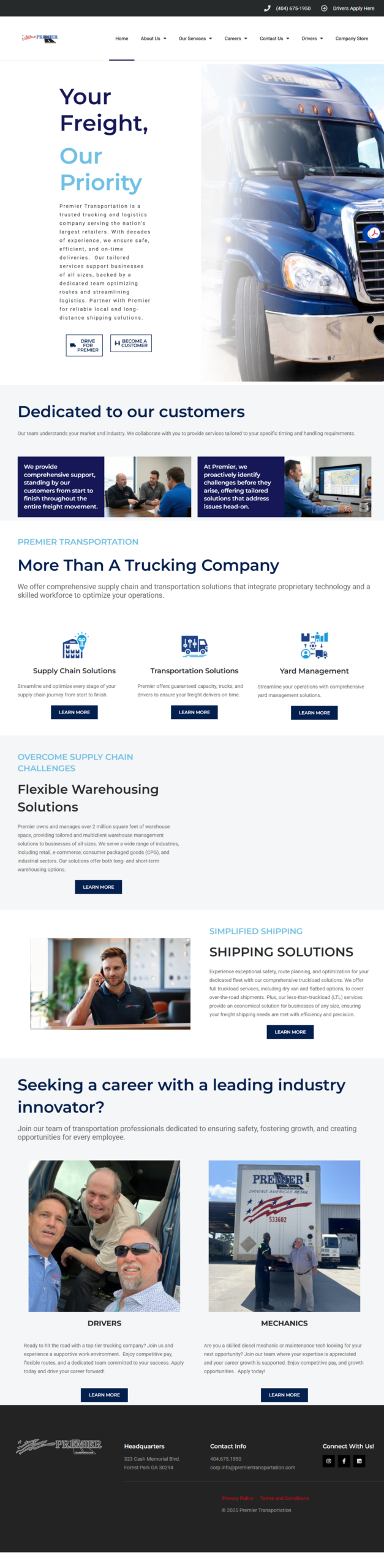 Premier Transportation website