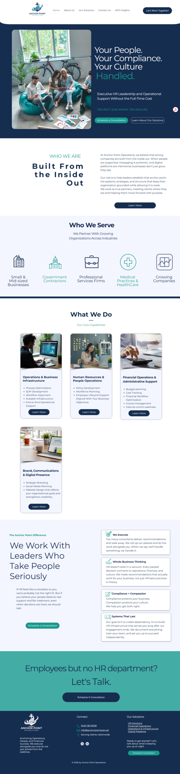 Anchor Point Operations website